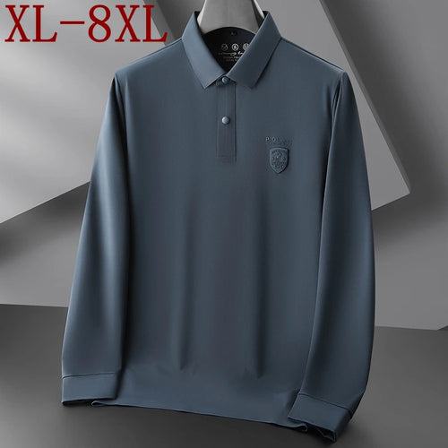 Obsidian Phoenix Luxury Oversized Polo Shirt - High-End Loose-Fit Men’s Comfortable Shirt in Sizes Up to 8XL