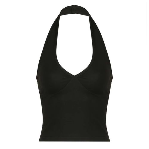 Celestial Comfort Black Halter Crop Top - Celestial Comfort Clothing