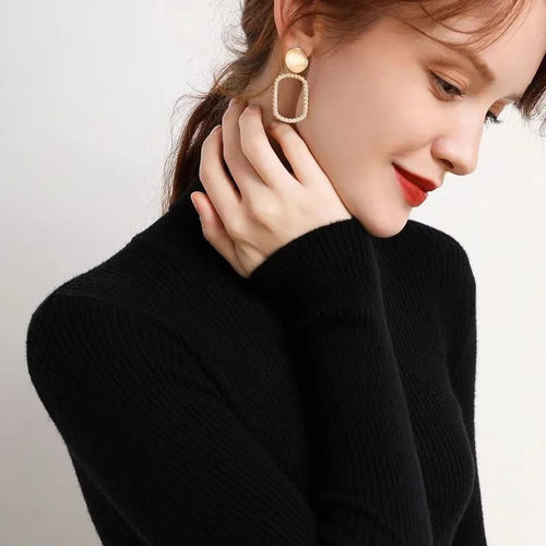 Celestial Comfort Women's Slim Fit Turtleneck Knitted Pullover Sweater - Celestial Comfort Clothing