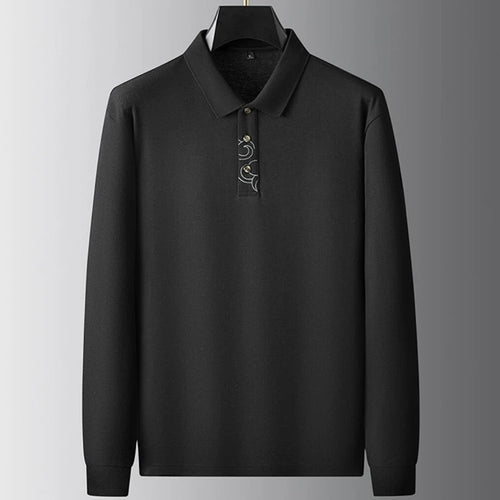 Obsidian Phoenix Luxury Polo Shirt - High-End Soft Casual Loose-Fit Men’s Top in Sizes Up to 8XL