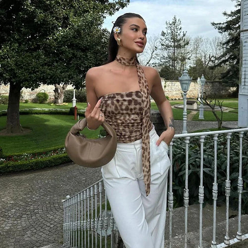 Celestial Comfort Leopard Print Tulle Off-Shoulder Top - Celestial Comfort Clothing