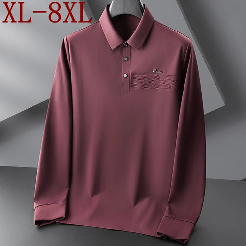 Obsidian Phoenix Luxury Oversized Polo Shirt - High-End Soft Comfortable Men’s Shirt in Sizes Up to 8XL