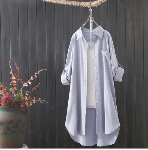 Celestial Comfort Women’s White Midi Shirt - Celestial Comfort Clothing