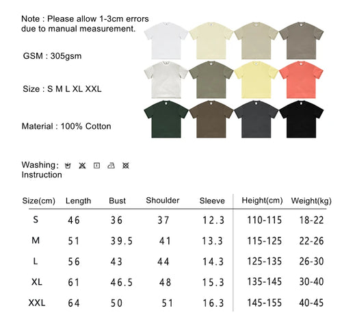 Obsidian Phoenix Kids' Luxury Solid Cotton T-Shirt - 305gsm Drop-Shoulder Loose Tee for Boys and Girls