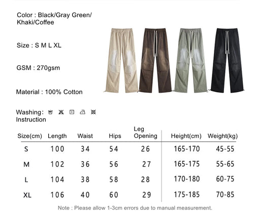 Obsidian Phoenix Unisex Luxury Monkey Washed Cotton Jogger Pants - 270gsm Loose-Fit High Street Cargo Trousers