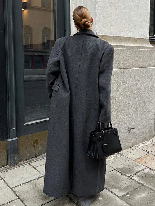 Obsidian Phoenix Women's Luxury Double-Breasted Overcoat