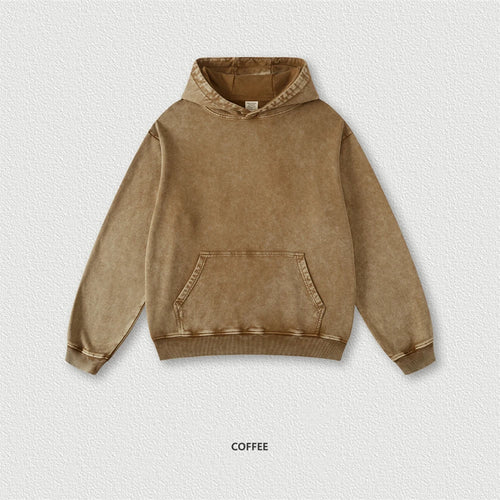 Obsidian Phoenix Unisex Luxury Batik Washed Terry Hoodie - 350gsm Vintage Loose-Fit Oversized Hooded Pullover