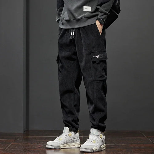 Celestial Comfort Streetwear Men's Corduroy Harem Cargo Sweatpants - Celestial Comfort Clothing