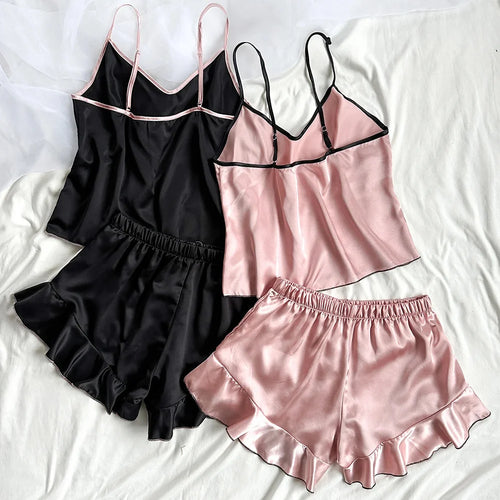 Obsidian Phoenix Women's Luxury Satin Pajama Set