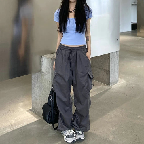 Celestial Comfort Vintage Fashion High Waist Baggy Cargo Pants - Celestial Comfort Clothing