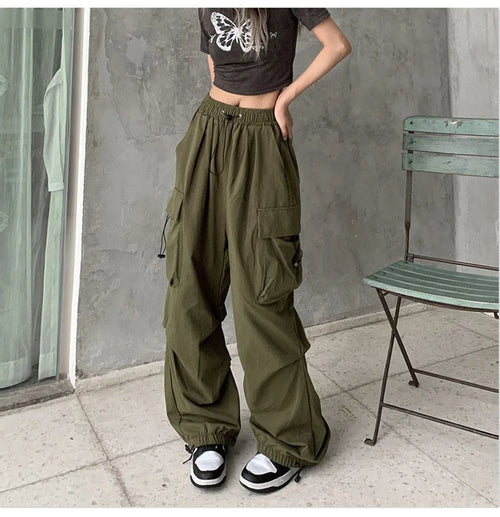 Celestial Comfort Vintage Fashion High Waist Baggy Cargo Pants - Celestial Comfort Clothing