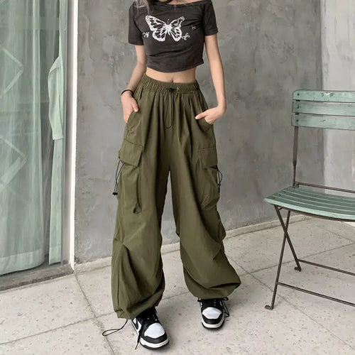 Celestial Comfort Vintage Fashion High Waist Baggy Cargo Pants - Celestial Comfort Clothing