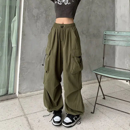 Celestial Comfort Vintage Fashion High Waist Baggy Cargo Pants - Celestial Comfort Clothing