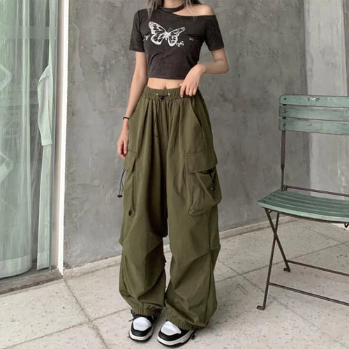 Celestial Comfort Vintage Fashion High Waist Baggy Cargo Pants - Celestial Comfort Clothing