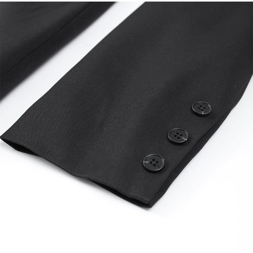 Obsidian Phoenix Black Blazer Mini Dress - Elegant V-Neck, Single-Breasted High-Waist Design, Perfect for Ladies' Commute Wear