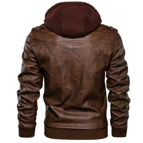 Obsidian Phoenix Men's Luxury PU Leather Jacket - Casual Motorcycle Biker Coat