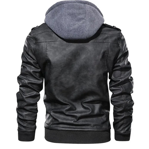 Obsidian Phoenix Men's Luxury PU Leather Jacket - Casual Motorcycle Biker Coat
