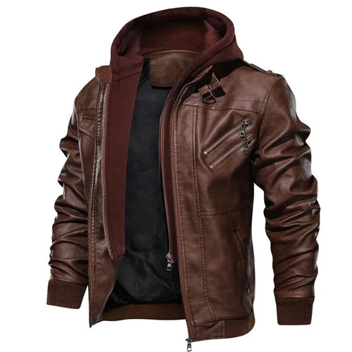 Obsidian Phoenix Men's Luxury PU Leather Jacket - Casual Motorcycle Biker Coat