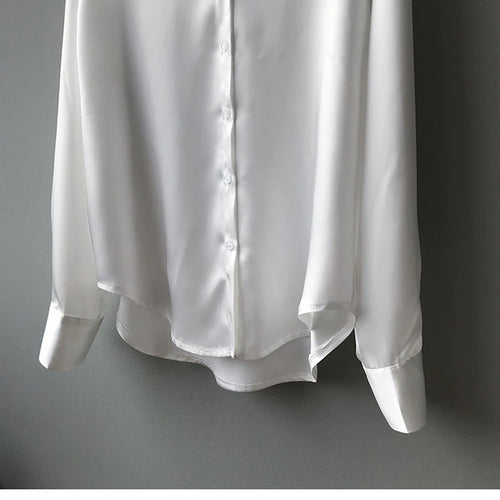 Celestial Comfort Vintage Silk Shirt - Button-Up Satin Blouse, Elegant Long Sleeve Office Top for Women - Celestial Comfort Clothing