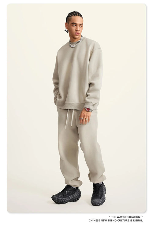 Obsidian Phoenix Unisex Luxury Gradient Fleece Sweatshirt - 375gsm Monkey Washed O-Neck Loose-Fit Pullover