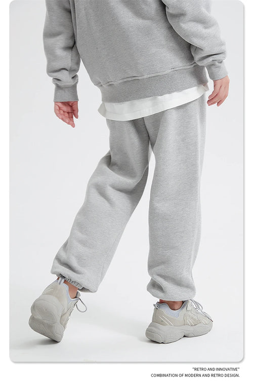 Obsidian Phoenix Unisex Luxury Fleece Sweatpants - 360gsm Loose-Fit Knitted Solid Tracksuit Pants