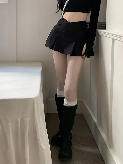 Celestial Comfort V-Waist Pleated Mini Skirt - Celestial Comfort Clothing