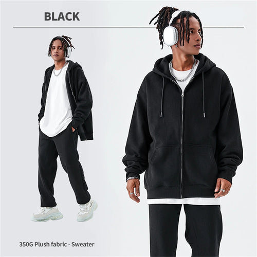 Obsidian Phoenix Luxury 350gsm Fleece Sweatpants and Zipper Hoodie Set