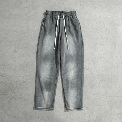 Obsidian Phoenix Unisex Luxury Monkey Washed Fleece Pants - 370gsm High Street Warm Oversized Straight Sweatpants