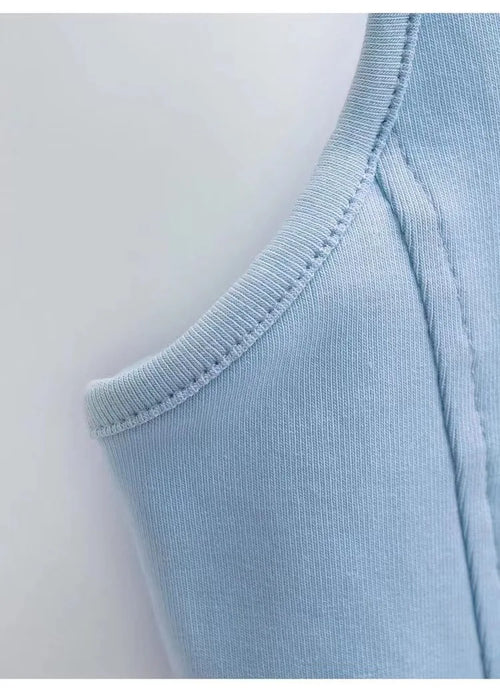 Celestial Comfort Striped Tank Top - Sexy Sleeveless Crop with Built-in Bra Pad, Solid Color Exposed Navel Style - Celestial Comfort Clothing