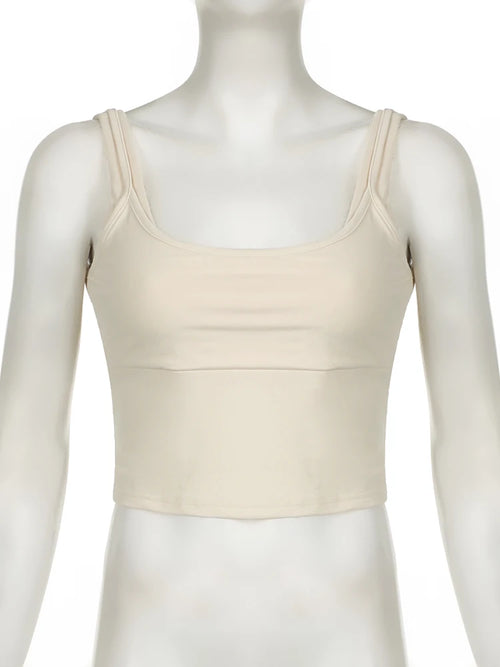 Celestial Comfort Patchwork Camisole - Sweet Aesthetic Crop Top, Sleeveless Streetwear, Coquette Style - Celestial Comfort Clothing