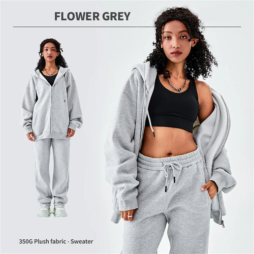 Obsidian Phoenix Luxury 350gsm Fleece Sweatpants and Zipper Hoodie Set