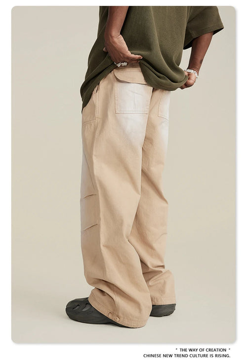 Obsidian Phoenix Unisex Luxury Monkey Washed Cotton Jogger Pants - 270gsm Loose-Fit High Street Cargo Trousers