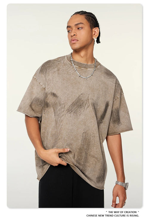 Obsidian Phoenix Unisex Luxury Paint Washed T-Shirt - 310gsm Vintage High Street Cotton Tee