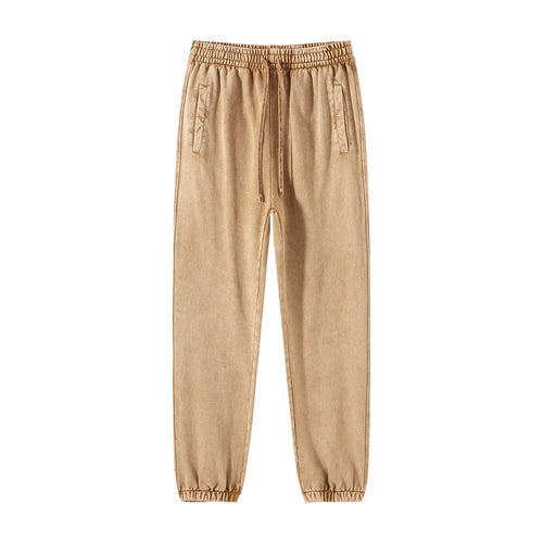Obsidian Phoenix Luxury 420gsm Batik Washed Cotton Sweatpants - Unisex Loose-Fit Heavyweight Retro Joggers