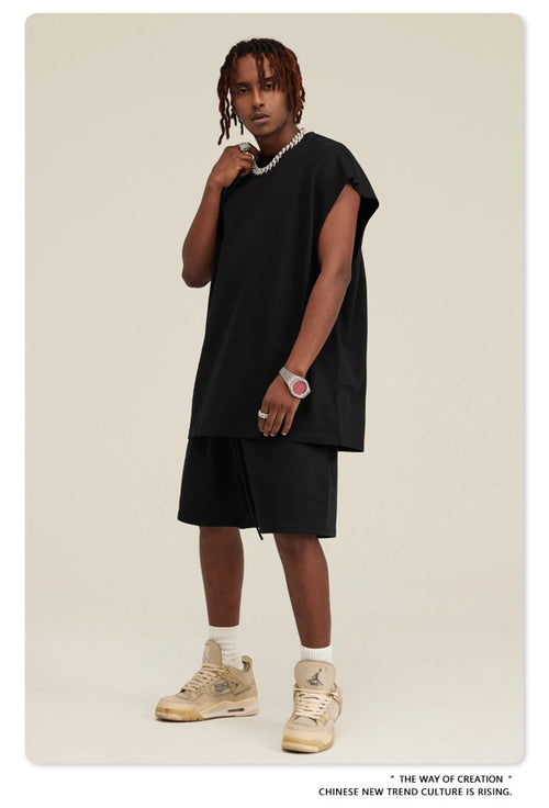 Obsidian Phoenix Unisex Luxury Heavyweight Cotton Tank Top - 305gsm High Street Sleeveless Tee
