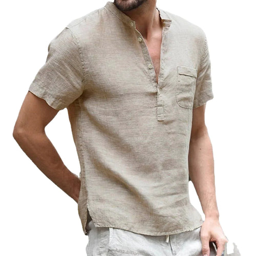 Celestial Comfort Men’s Cotton-Linen Short Sleeve T-Shirt – Breathable & Lightweight Essential - Celestial Comfort Clothing