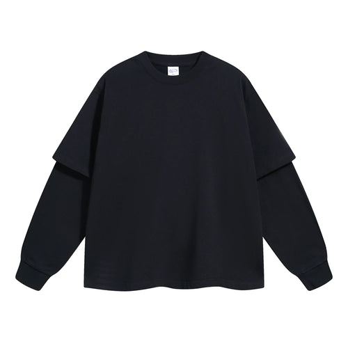 Obsidian Phoenix Unisex Luxury 2-Piece T-Shirt - 305gsm 100% Cotton Solid Full-Sleeve O-Neck Tee