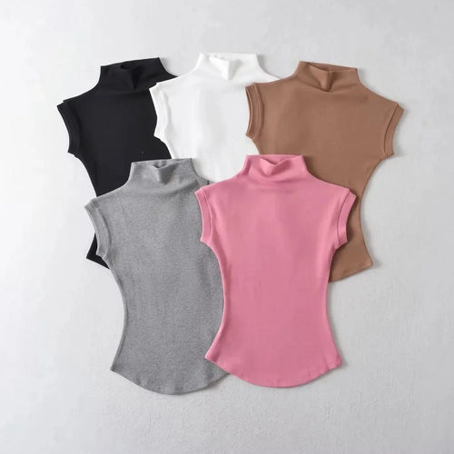 Obsidian Phoenix Women's Luxury Sleeveless Turtleneck Top