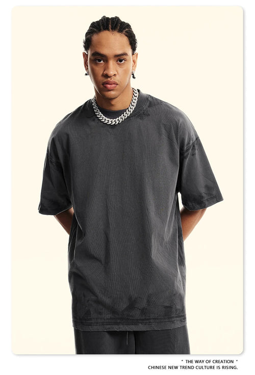 Obsidian Phoenix Unisex Luxury Paint Washed T-Shirt - 305gsm High Street Cotton O-Neck Tee