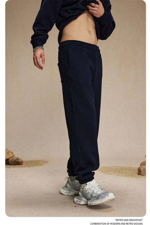 Obsidian Phoenix Unisex Luxury Solid Fleece Sweatpants - 400gsm Basic Loose-Fit Warm Joggers