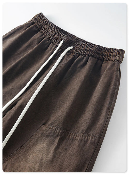Obsidian Phoenix Unisex Luxury Monkey Washed Cotton Jogger Pants - 270gsm Loose-Fit High Street Cargo Trousers
