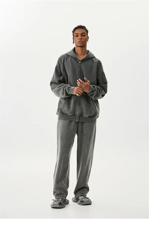 Obsidian Phoenix LuxuryWashed Fleec Hoodie - Oversized Sleeve 355gsm Winter Pullover