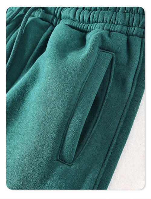 Obsidian Phoenix Unisex Luxury Fleece Sweatpants - 360gsm Loose-Fit Knitted Solid Tracksuit Pants