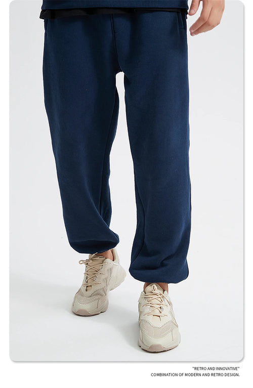 Obsidian Phoenix Unisex Luxury Fleece Sweatpants - 360gsm Loose-Fit Knitted Solid Tracksuit Pants