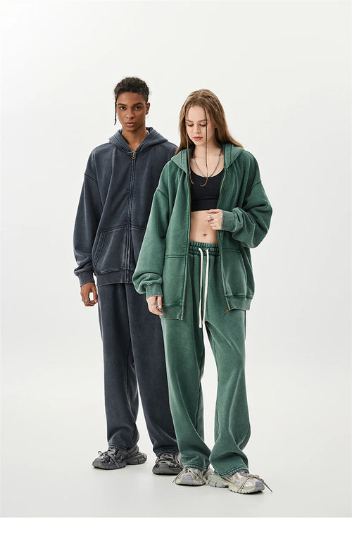 Obsidian Phoenix LuxuryWashed Fleec Hoodie - Oversized Sleeve 355gsm Winter Pullover