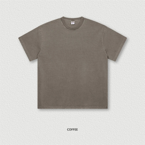 Obsidian Phoenix Unisex Luxury Vintage Washed Cotton T-Shirt - 260gsm Distressed Ripped Solid Tee