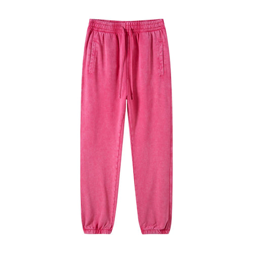 Obsidian Phoenix Luxury 420gsm Batik Washed Cotton Sweatpants - Unisex Loose-Fit Heavyweight Retro Joggers