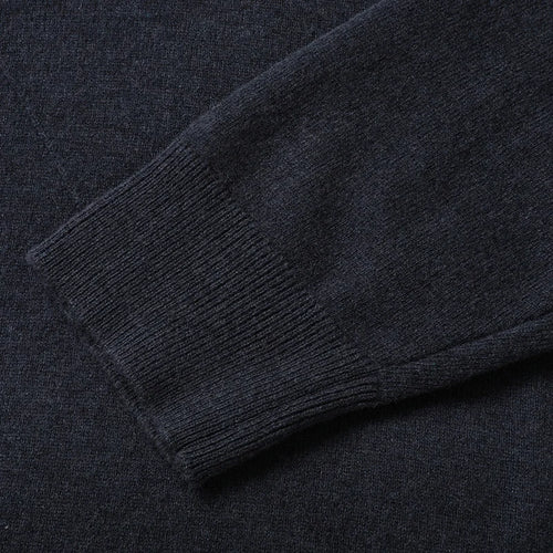 Obsidian Phoenix Luxury 100% Wool Lapel Sweater - Top-Grade Soft Warm Men’s Long Sleeve Pullover Jumper in Sizes Up to 8XL