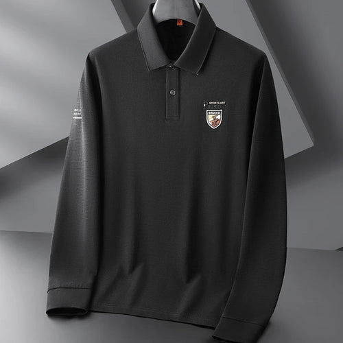 Obsidian Phoenix Luxury England Style Polo Shirt - High-End Loose-Fit Men’s Shirt in Sizes Up to 8XL