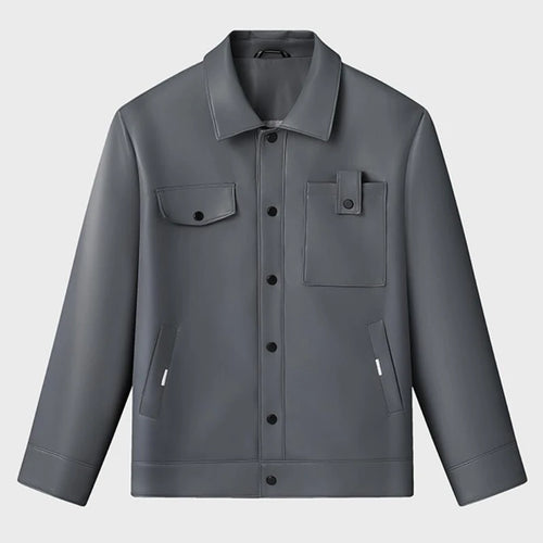 Obsidian Phoenix Luxury Business Casual Leather Jacket - High-End Loose-Fit Men’s Leather Coat in Sizes Up to 8XL